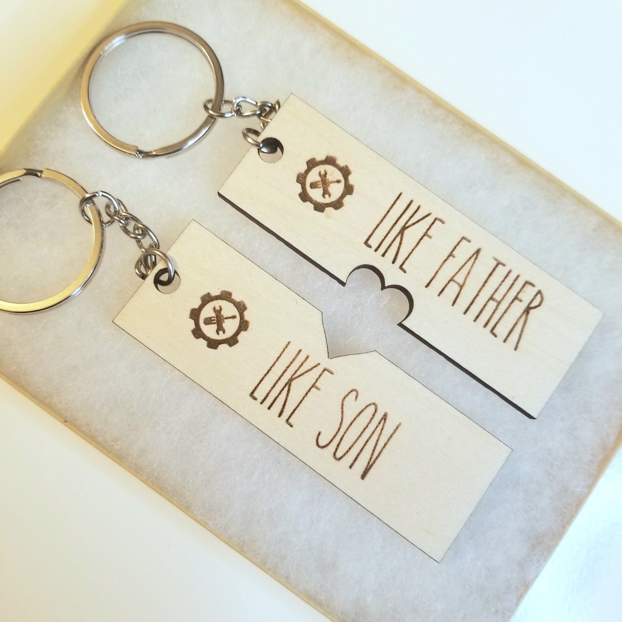 Fathers Day Keychain Like Father Like Son Keychains Father Etsy