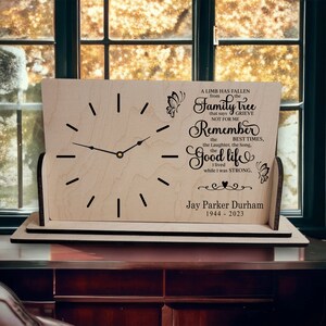 Memorial Gift for Loss of Loved One - Personalized Memorial Gift - Memorial Clock - A Limb Has Fallen - Sympathy Gift - Loss of Father Mom
