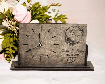 Personalized Wedding Gift - Wedding Anniversary Gift -  Wedding Gift for Couple Unique - Wedding Clock - Engagement Clock - Wedding Monogram