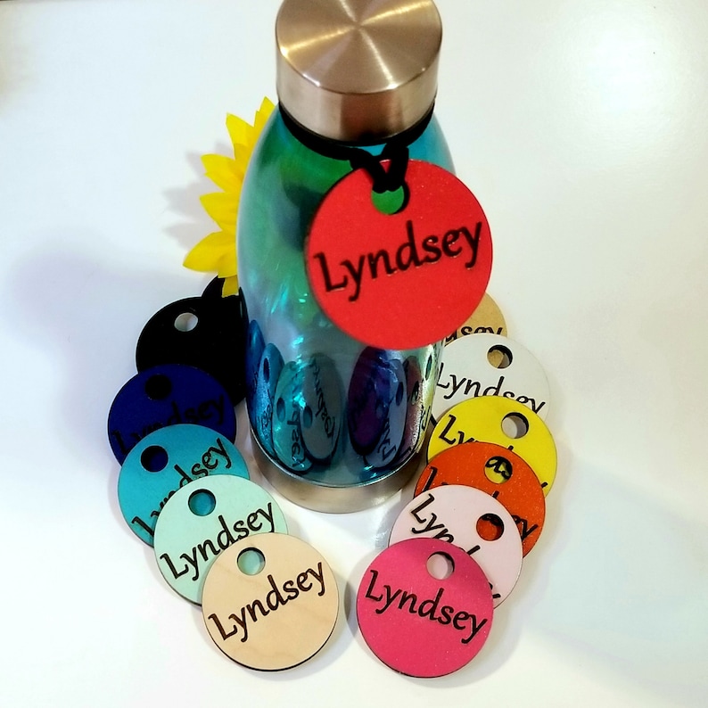Water Bottle Name Tag Sports Workout Hang Tag Custom Gift Etsy