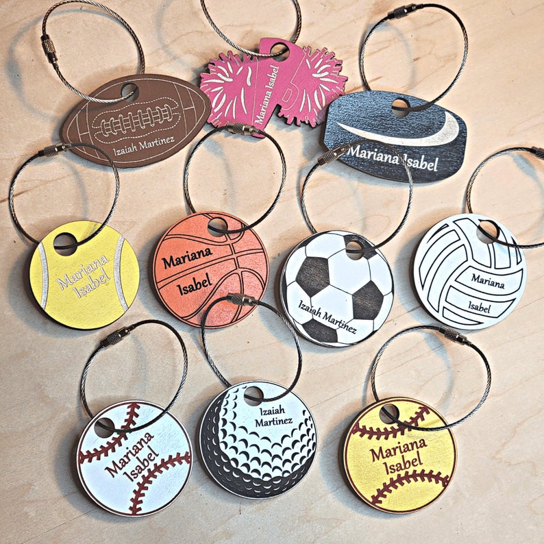 Personalized Sports Bag Tags Backpack Name Tag Lunch Box Etsy
