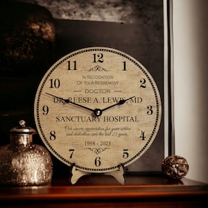 Doctor Retirement Gifts - Retired Doctor Clock - Retiring from Hospital Medicine - Retired MD Gift Ideas From Nurses - Leaving Medical Field