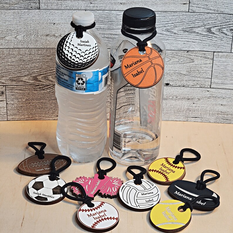 Sports Water Bottle Name Tag School Sports Hang Tag Custom Etsy