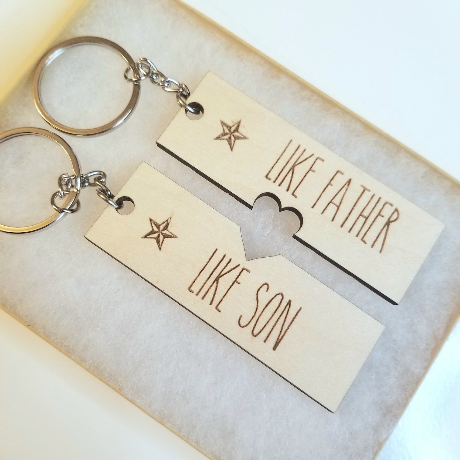 Fathers Day Keychain Like Father Like Son Keychains Father Etsy