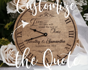 Personalized Wedding Clock Custom Anniversary Gift for Couple Wedding Gift Engagement Anniversary Gift for Her 1st Anniversary Gift for Wife