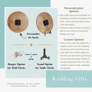 Engraved Message Clock Custom Wedding Gift Personalized Anniversary ...