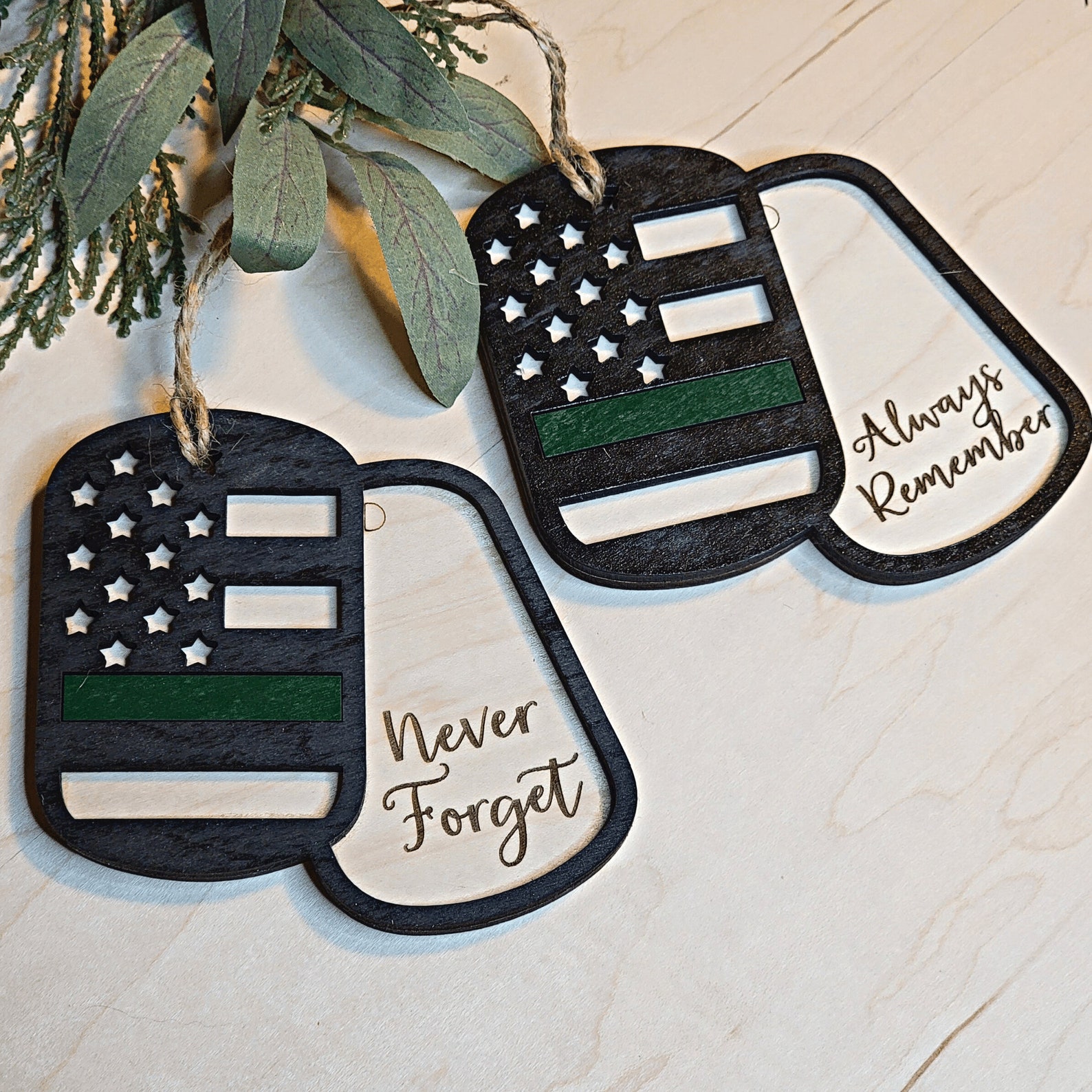 Military Dog Tags Christmas Ornaments Personalized Military Etsy