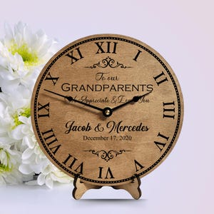 Wedding Day Gift to Grandparents Day of Wedding Thank You Clock Personalized Gift for Grandma Grandpa of Bride Groom Nana Appreciation Gift