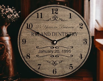 Personalized Business Anniversary Clock Custom Years in Business Gift Business Owner Milestone Corporate Gift Idea Business Recognition