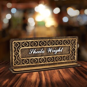 Personalized Employee Gift - Desk Wood Name Plate - Office Gift Coworker - Employee Gift from Boss - New Job Gift - Gift for Manager Male