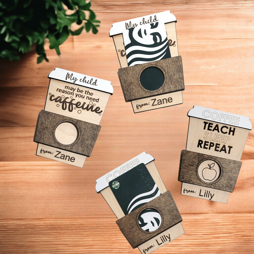 Personalized Teacher Gift Card Holders Coffee Gift Card Holder for ...