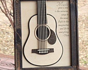 Personalized Guitar Sign - Custom Guitar Gifts for Men - Guitar Studio Wall Art - Gifts for Him - Music Lover Guitar Player Musician Gift