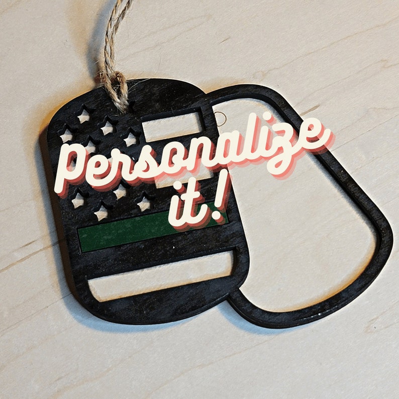 Military Dog Tags Christmas Ornaments Personalized Military Etsy