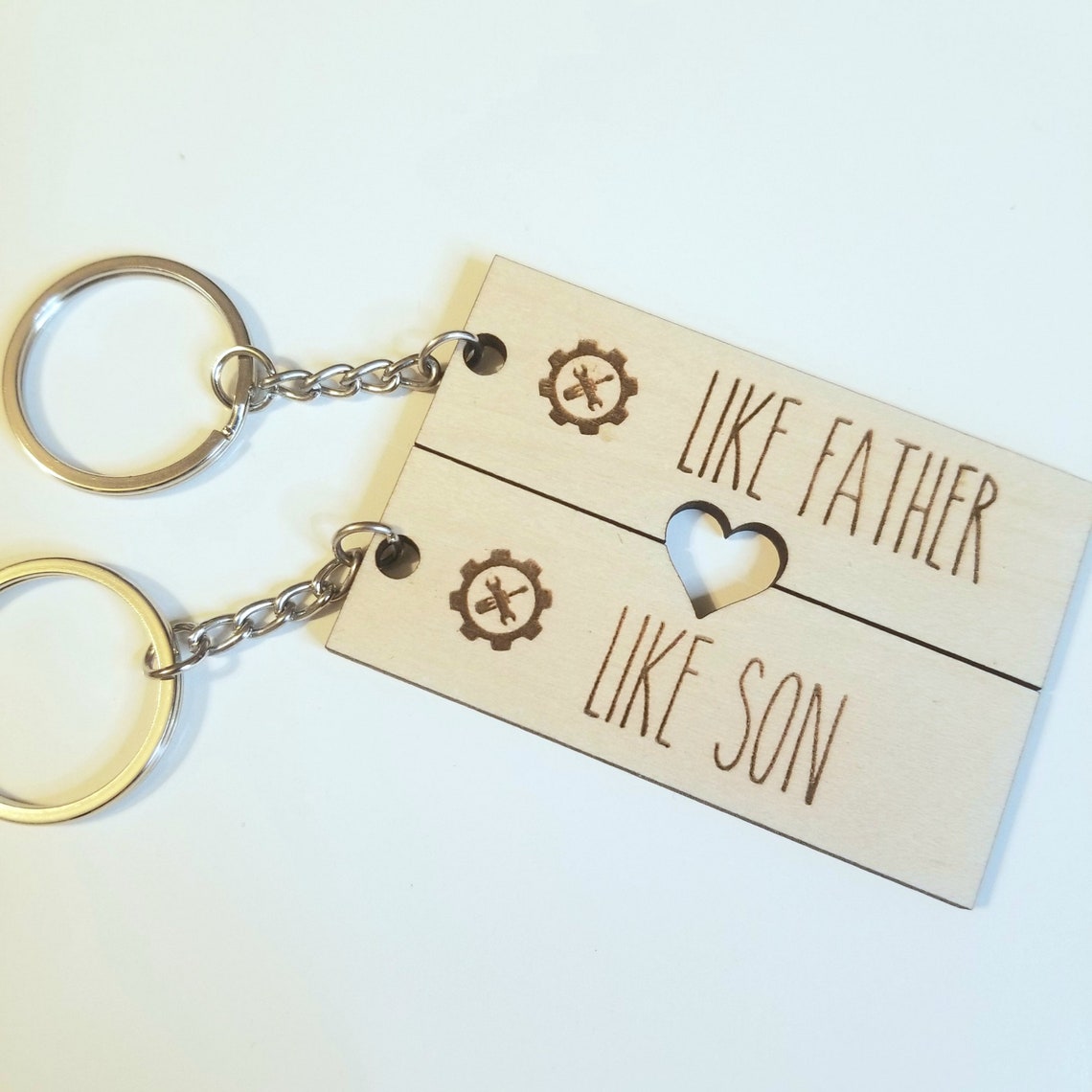 Fathers Day Keychain Like Father Like Son Keychains Father Etsy
