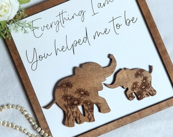 Gift for Mom - Elephant Sign - Christmas Gift - Custom Gift for Dad - Animal Sign - Gift for Mom Farmhouse Sign, 2024 Gifts - Mentor Gift