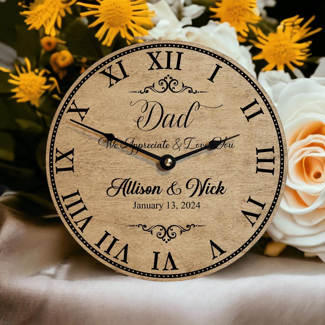Father Wedding Day Gift Thank You Dad Clock Personalized Gift for ...