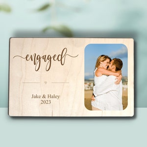 Personalized Engagement Photo Gift - Engagement Gift for Couple - Newly Engaged Gifts for Couple - Minimalist Couples Photo Frame Gift