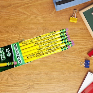 Back to School Inspirational Pencils - Personalized Pencil for Student - Motivation Pencil - Teacher Gift - Kid Gift - School Supplies