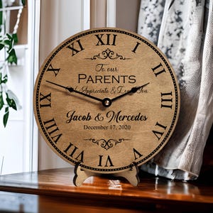 Wedding Day Gift to Parents Personalized Thank You Clock for Parents of Bride And Groom - Mother and Father Appreciation Gift for Wedding