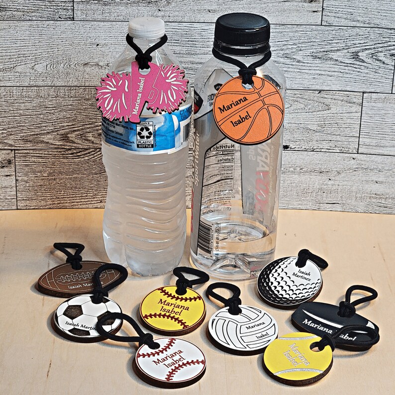Sports Water Bottle Name Tag School Sports Hang Tag Custom Etsy