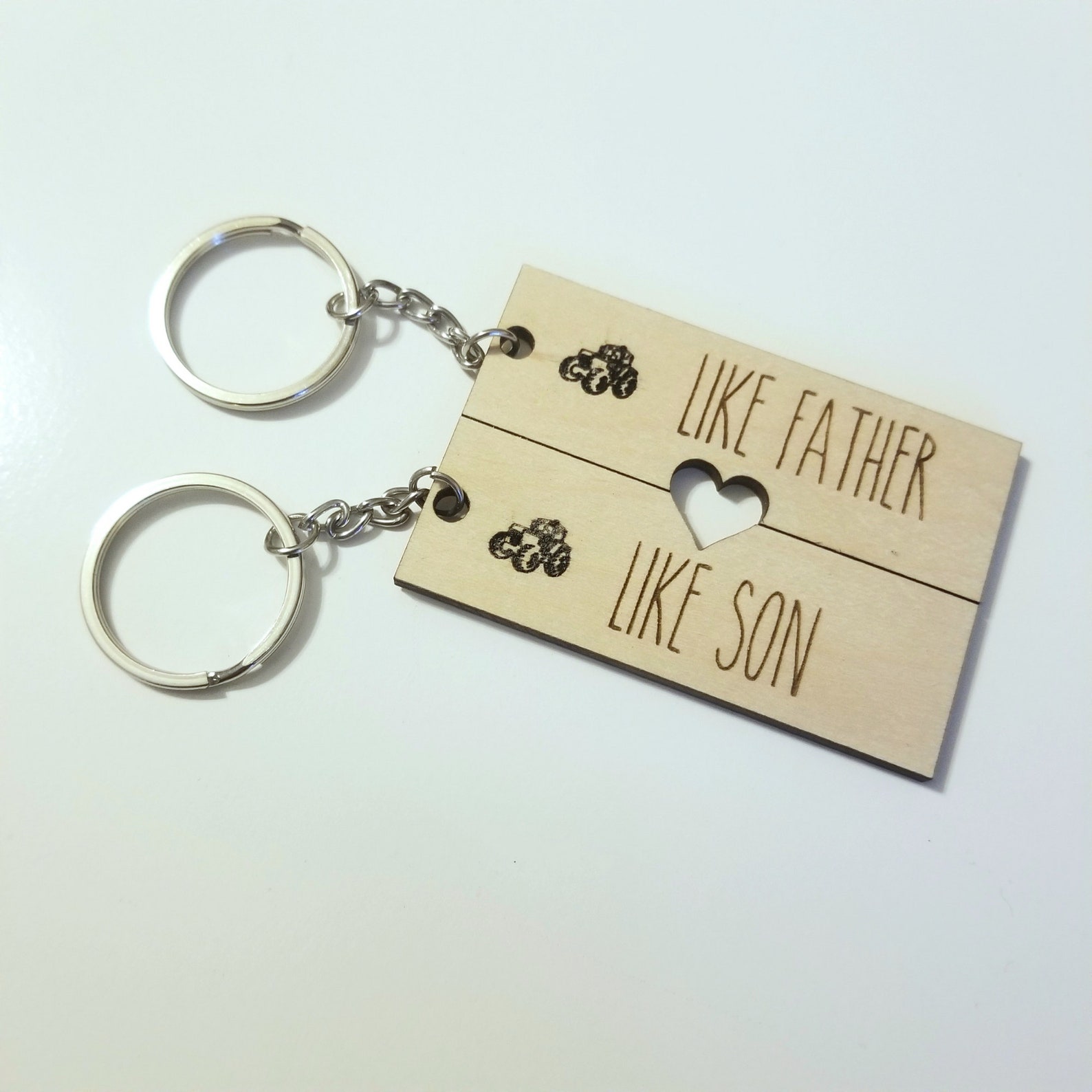 Fathers Day Keychain Like Father Like Son Keychains Father Etsy