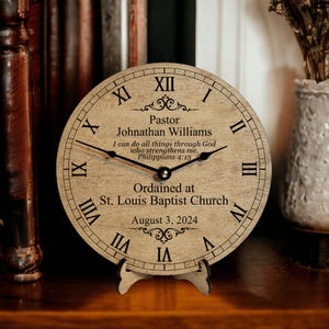 Ordained Pastor Gift - Pastor Installation Clock - Ordination Gift for Pastor - Ordination Ceremony - New Minister Gift - Philippians 4:13