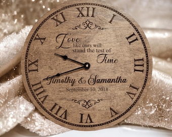 Engraved Message Clock Custom Wedding Gift Personalized Anniversary Clock Anniversary Gift For Her Engagement Gift for Couple Love Like Ours