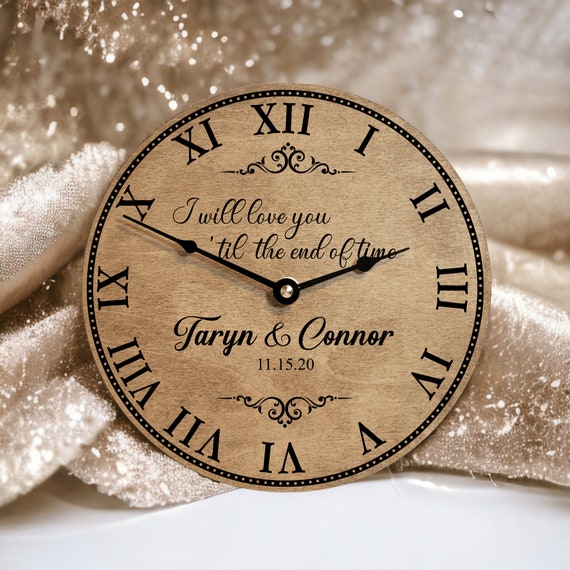 Wedding Anniversary Clock, Personalized Anniversary Gift, Wedding Gift for  Bride, Anniversary Gift for Wife, 1st Anniversary Gifts for Wife 