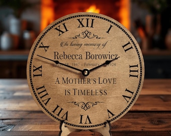 Loss of Mom Memorial Clock - Personalized Memorial Gifts for Loss of Mother - Mother's Love Clock In Loving Memory Gift for Son or Daughter