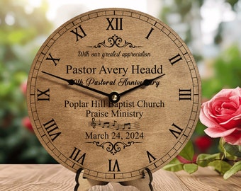 Music Ministry Pastor Anniversary Gift - Pastor Anniversary Clock - Church Appreciation Gift to Pastor - Pastoral Anniversary - Pastor Gifts