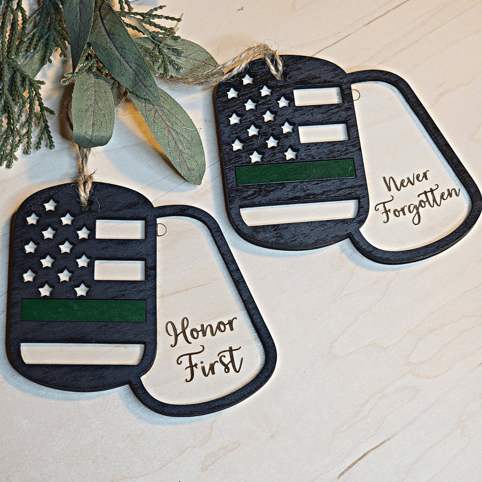 Military Dog Tags Christmas Ornaments Personalized Military Etsy