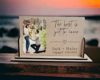 Personalized Engagement Gift for Couple - Engagement Photo Frame - Unique Gift for Engaged Couples - Wedding Engagement Picture Gift Ideas