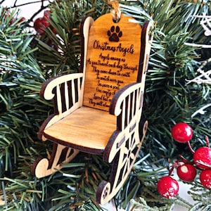 Pet Memorial Ornament - Personalized Christmas In Heaven - Custom Dog Memorial Gift - Dog Sympathy Keepsake - Save A Chair Rocking Chair