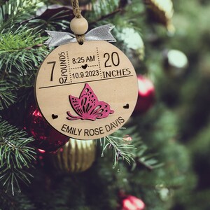 Baby&#39;s First Christmas Ornament, Newborn Stats Ornament, Animal Baby Stats Ornament, Baby&#39;s First Christmas 2025, Elephant Birth Stats