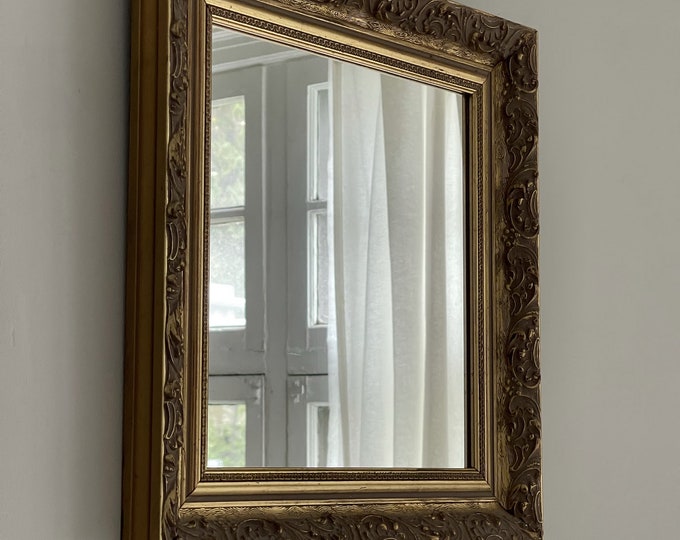 Vintage, Square Gold Mirror Etsy