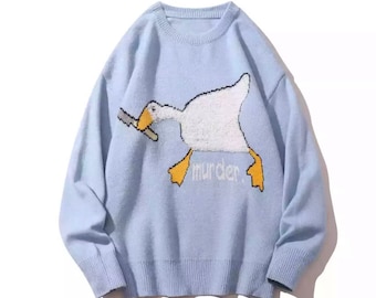 Goose Murder Crewneck Vintage Cartoon 