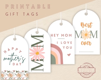Etiquetas de regalo florales primaverales para el Día de la Madre / Etiquetas imprimibles para mamá (Descarga digital)