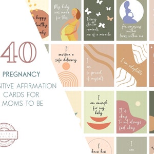 Cartões de afirmação para impressão para gravidez | Cartões de afirmação diária positiva | Plataforma de afirmação para impressão | Mantras de gravidez hipnobirthing