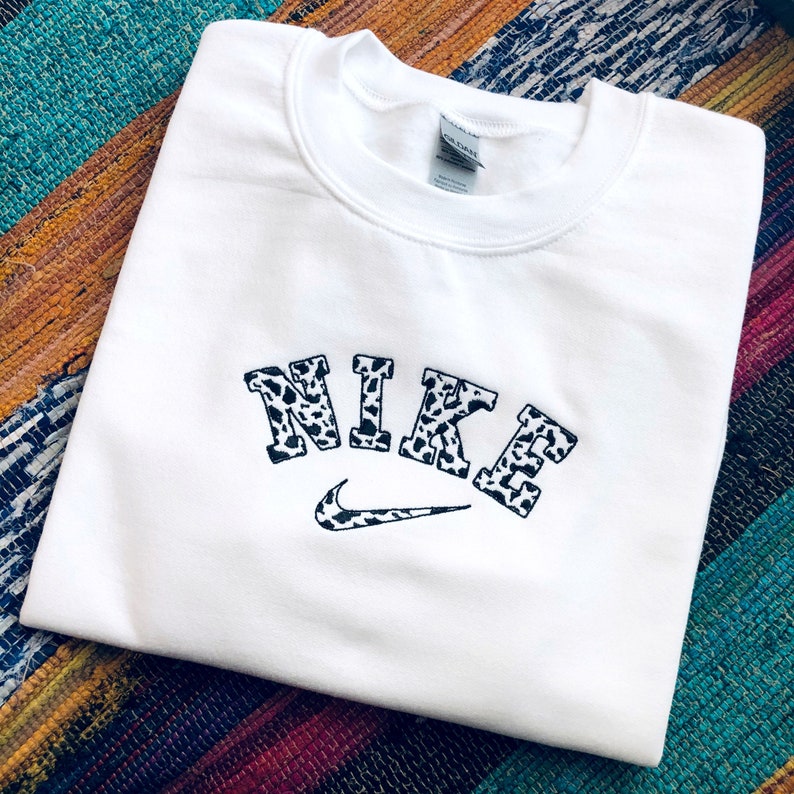 cow print crewneck