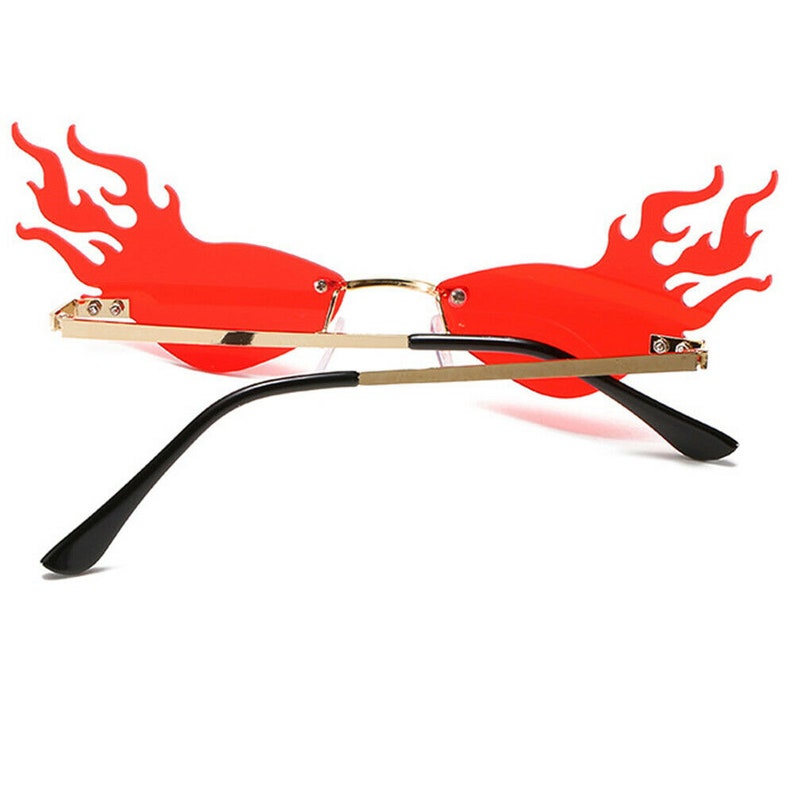 Rimless Fire Flame Sunglasses Luxury Women Men Glasses Fashion Etsy UK