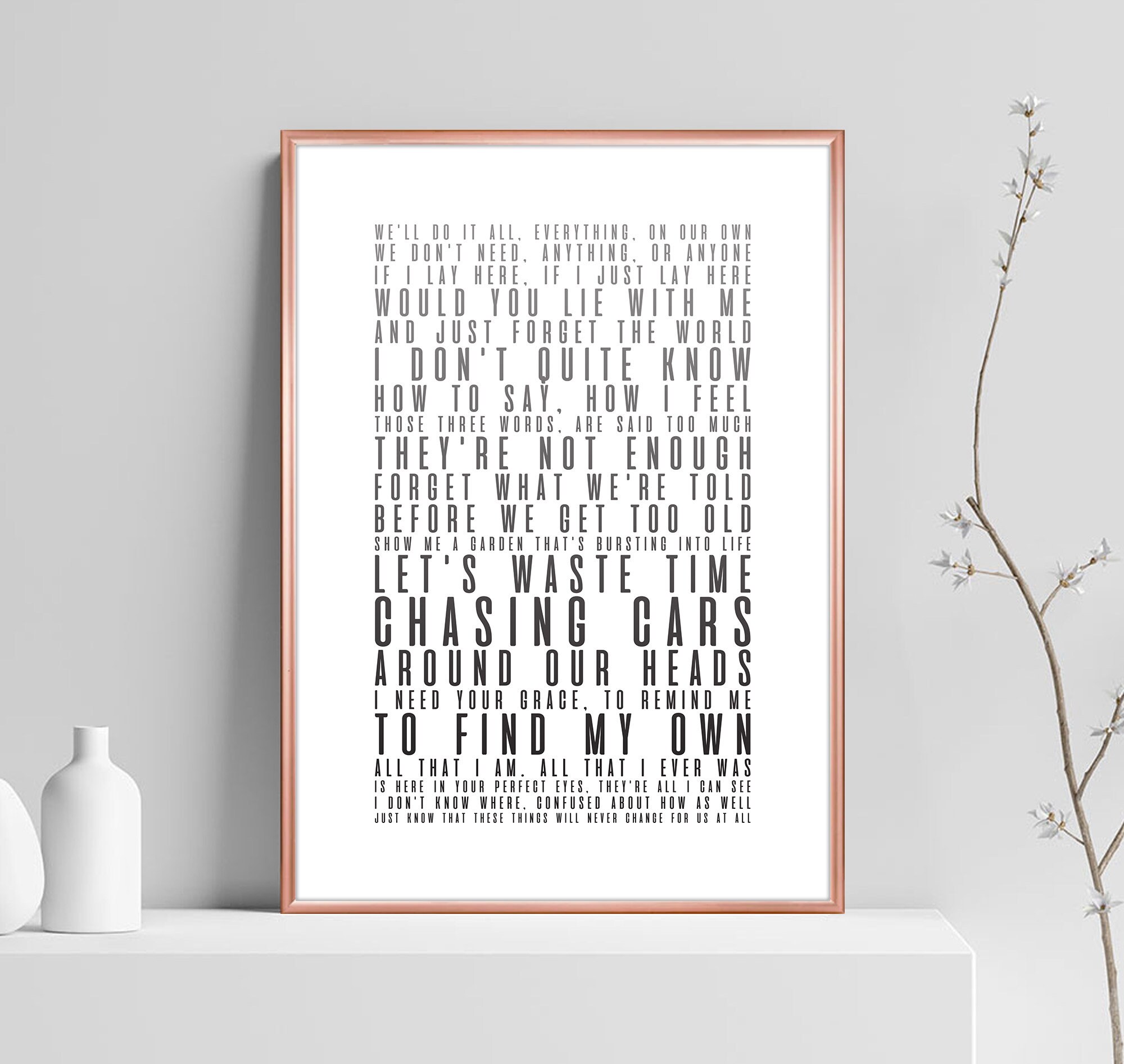 Chasing Cars Lyrics - Etsy
