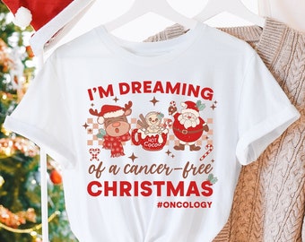 Oncology Nurse Christmas Shirt Cancer Nurse Shirt Chemo Nurse Gift Oncology Department Holiday Apparel Cute Hospital Party Christmas Shirts
