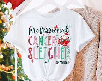 Oncology Nurse Christmas Shirt Cancer Nurse Shirt Chemo Nurse Gift Oncology Department Holiday Apparel Cute Hospital Party Christmas Shirts