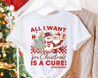 Oncology Nurse Christmas Shirt Cancer Nurse Shirt Chemo Nurse Gift Oncology Department Holiday Apparel Cute Hospital Party Christmas Shirts