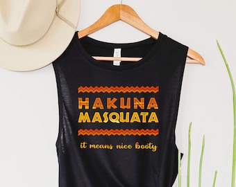 Hakuna Masquata Tee Cardio is Hardio  Squat Tank Top Spin Tank Top Funny Fitness Tank Funny Workout Tank Women Workout Tanks for Women Funny