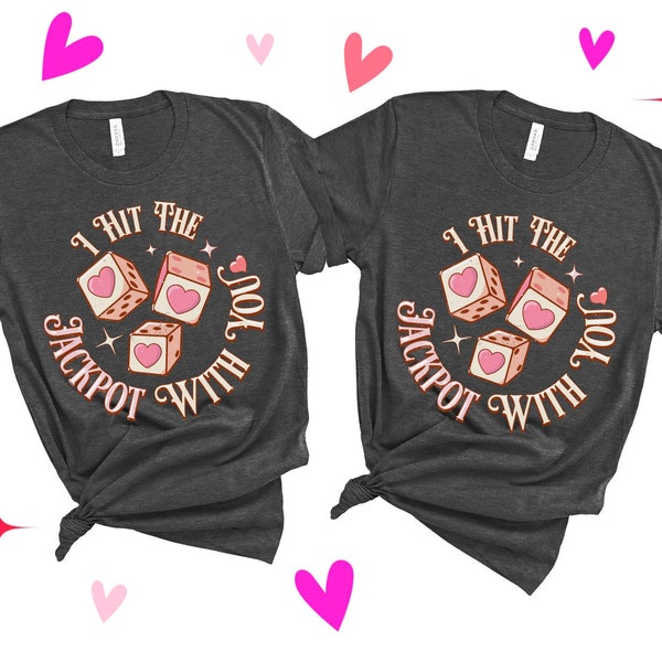 Funny Matching Couples Valentines Day Shirts Las Vegas Honeymoon Shirts Retro Valentines Husband and Wife Shirt His and Hers Couples Shirts