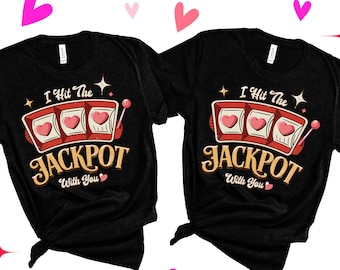 Funny Matching Couples Valentines Day Shirts Las Vegas Honeymoon Shirts Retro Valentines Husband and Wife Shirt His and Hers Couples Shirts