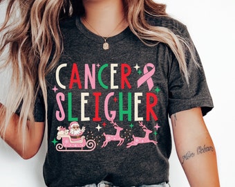 Breast Cancer Awareness Shirt Breast Cancer Christmas Shirt Pink Ribbon Team Shirt Cancer Survivor Christmas Gift Cancer Warrior Holiday Tee