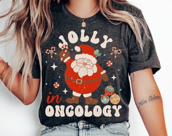Oncology Nurse Christmas Shirt Cancer Nurse Shirt Chemo Nurse Gift Oncology Department Holiday Apparel Cute Hospital Party Christmas Shirts