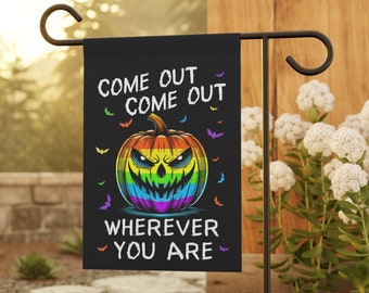 LGBTQ Halloween Garden Flag Pride Halloween Flag Funny Gay Yard Flag Spooky Queer Flag Funny Halloween Flag Lesbian Halloween LGBT Yard Flag